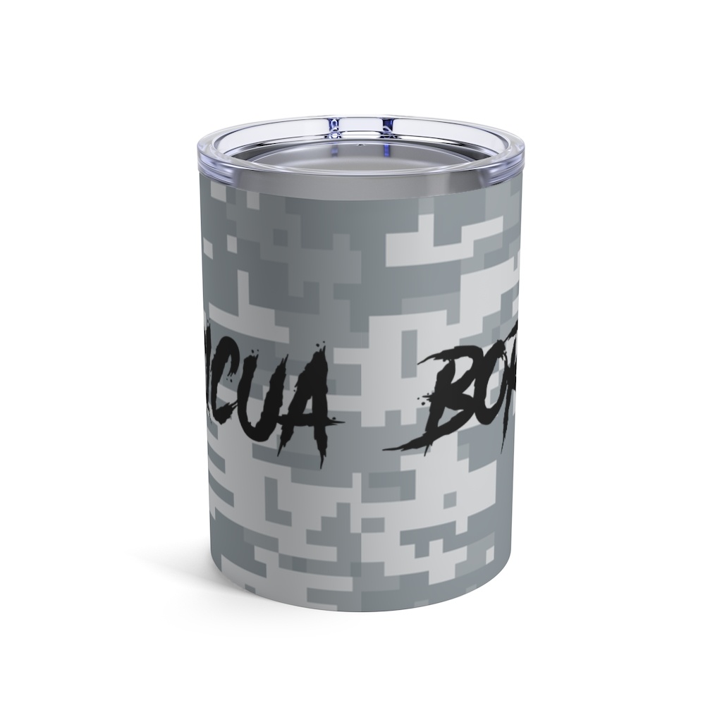 Vaso 10oz en Stainless Steel camuflaje y dice Boricua - Image 3